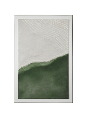 墨绿色高级肌理感手绘油画
