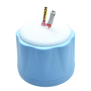 圆形扩大针架牙科塑料车针架消毒盒海绵座根管锉架口腔工具放置盒