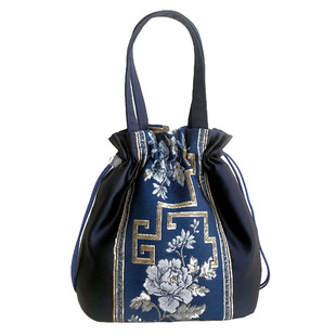 芬芳之品原创中式布包新款国风女士手提小包旗袍复古束口包青花