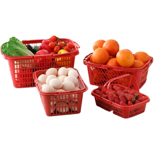 1-12斤方形水果采摘篮整箱平底草莓篮杨梅篮塑料手提收纳篮樱桃篮