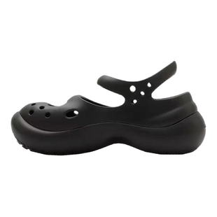 Crocs卡洛驰Bae Clog 黑色骨白小鲸鱼厚底增高男女户外凉拖洞洞鞋