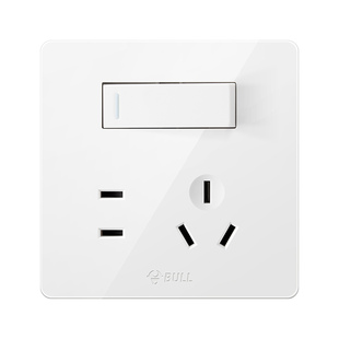 公牛单开一开双控五孔1开单控5孔插座带开关墙壁面板暗装86型家用