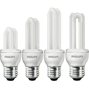 飞利浦u型节能灯e27螺口灯泡2u筒灯螺旋口5w灯管8w家用超亮led灯