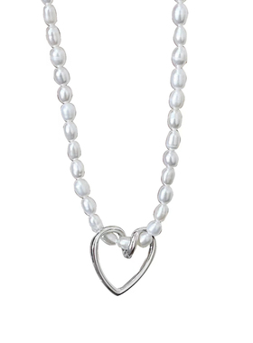 925纯银珍珠爱心项链小众