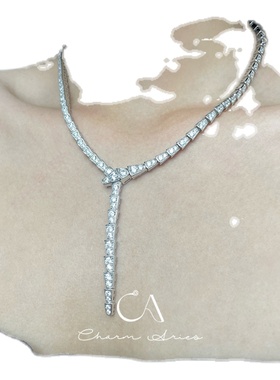 S925纯银蛇形链女夸张个性项链