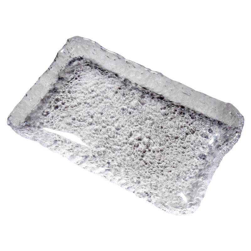水晶玻璃茶盘不规则酒具水杯托盘