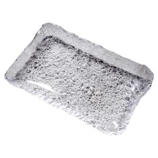 加大号ins水晶玻璃茶盘酒具托盘家用长方形水果盘茶杯盘杯水杯盘