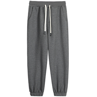 羊羔绒裤子男女款冬季加厚保暖休闲裤2024新款潮牌束脚裤加绒卫裤