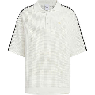 Adidas/阿迪达斯正品三叶草男士宽松休闲透气翻领短袖KF0403