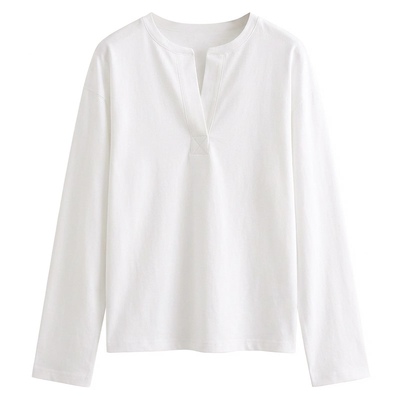 R215全棉开口领T恤