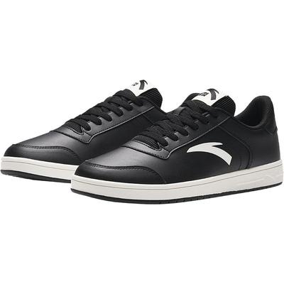 安踏小黑鞋黑色板鞋男鞋