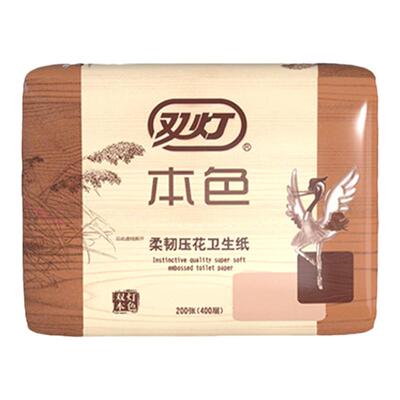 双灯本色卫生纸厕纸400张整箱批