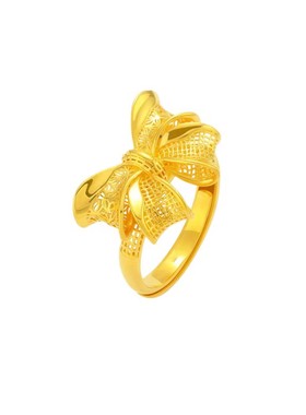 米勒珠宝女士足金999蝴蝶结戒指