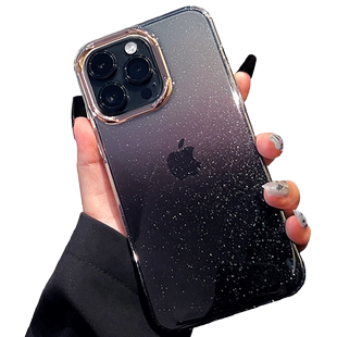 新款17e适用苹果14promax手机壳13pro女生渐变高级iphone12女神大孔镜头气质plus透明高级感15大牌风ip16女款