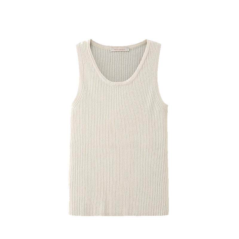 春竹秋冬新品100%山羊绒背心女纯色舒适百搭无袖背心女11