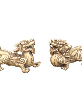 纯铜貔貅摆件一对迷你招财神兽