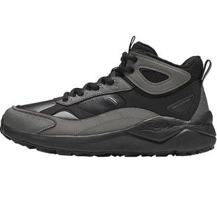 安踏棉鞋加绒男鞋2025新款冬季皮面加厚保暖大棉鞋二高帮运动鞋子