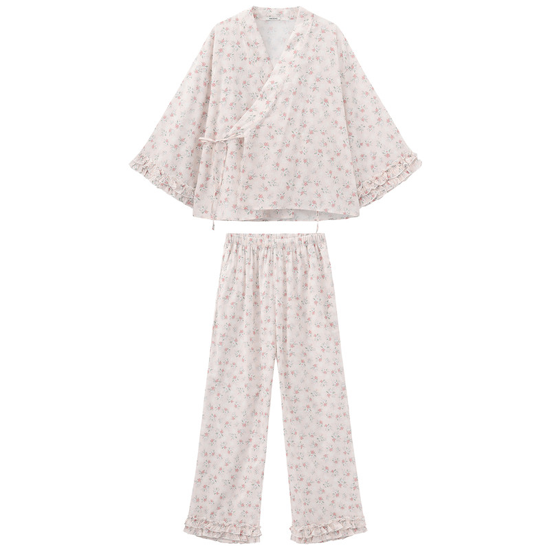 MissBFF/內趣蜜斯女士家居服26秋季新款中式斜襟系带碎花纯棉睡衣