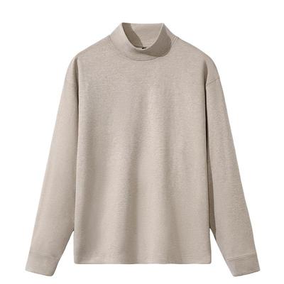 半高领男士打底衫羊毛蚕丝双面绒