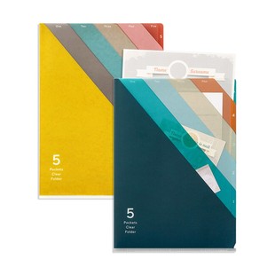 日本midori 五层文件夹多层文件收纳试卷整理册Clear Folder系列渐变收纳夹学生用试卷收纳办公文件