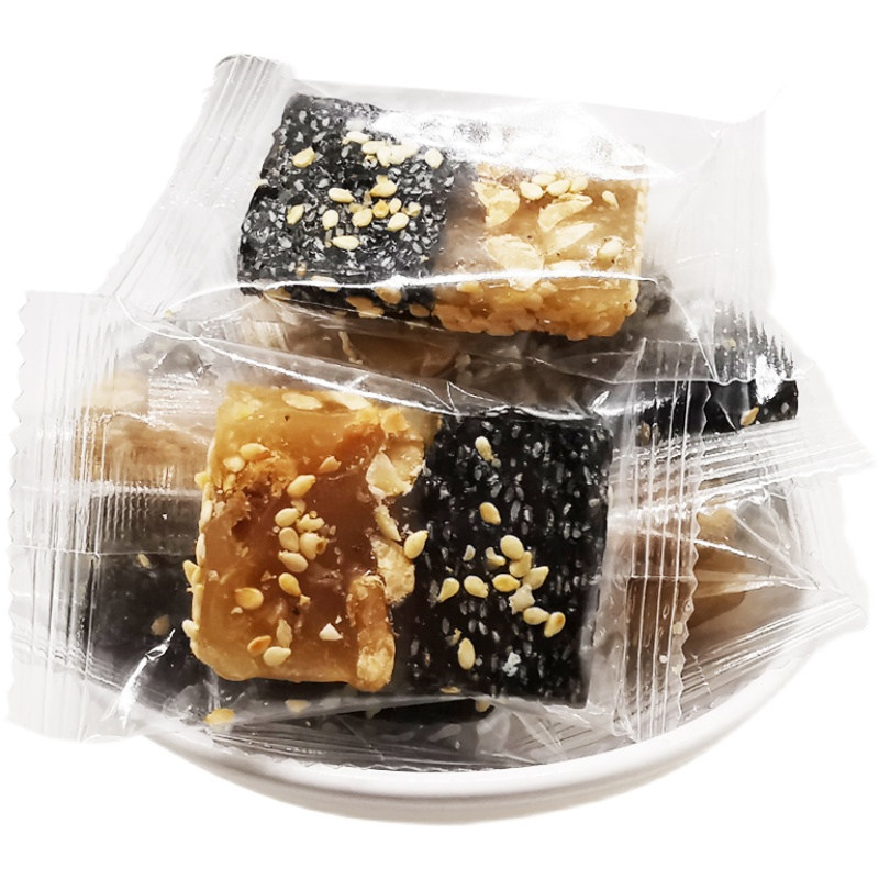 潮汕特产小吃鸳鸯糕 黑芝麻花生糖 黑芝麻软糖 软糯零食