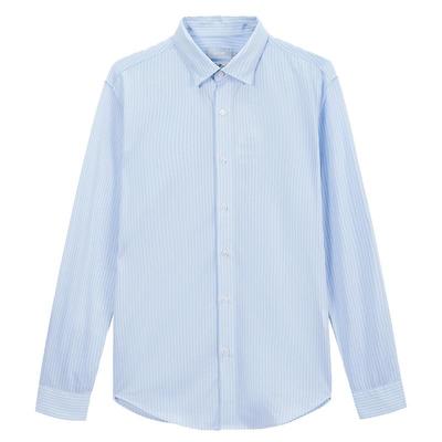 ZIOZIA商场同款时尚百搭四季款条纹休闲衬衫长袖衬衣男ZWC21161H