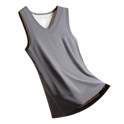 羊毛保暖背心男款加绒加厚打底衫