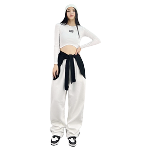 ROKBBK－K/布韩街舞潮牌爵士舞hiphop短款开衫两穿女嘻哈系腰外搭