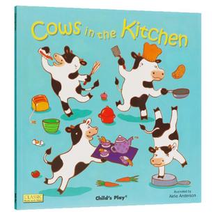 Child's Play 韵文歌谣洞洞书二辑带CD版 厨房里的奶牛 英文原版绘本 Cows in the Kitchen 廖彩杏书单吴敏兰经典儿歌童谣绘本