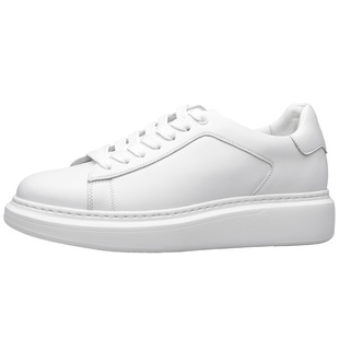 宾度男鞋秋冬季男士休闲皮鞋男真皮板鞋厚底增高时尚青年小白鞋子