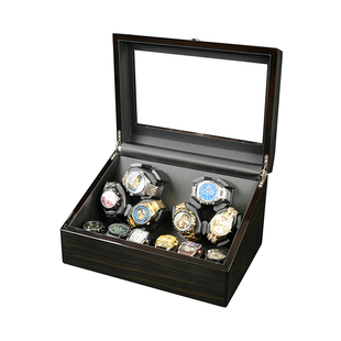 檀韵致远高端黄金檀纹摇表器亮光烤漆自动上链马达盒转表器手表盒