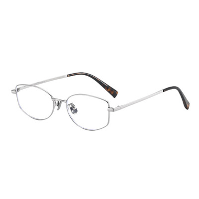 ULUCK 书呆子风猫眼镜框女近视可配有度数金丝纯钛镜架超轻清冷感