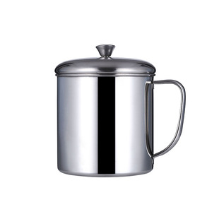 加厚不锈钢口杯带盖金属茶缸子幼儿园儿童小水杯带手柄家用喝水