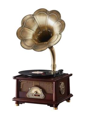 新中式复古留声机实木乔迁送礼