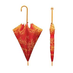 红伞结婚新娘伞红色出嫁伞婚庆用古风中式婚礼陪嫁出门红雨伞喜伞