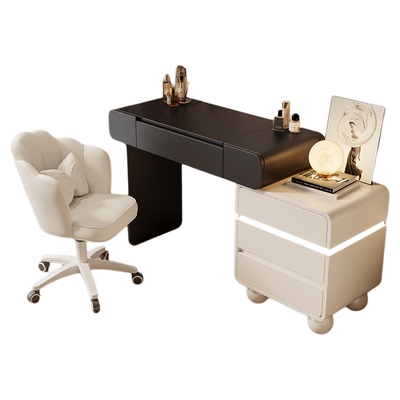 奶油风卧室家用梳妆台斗柜一体