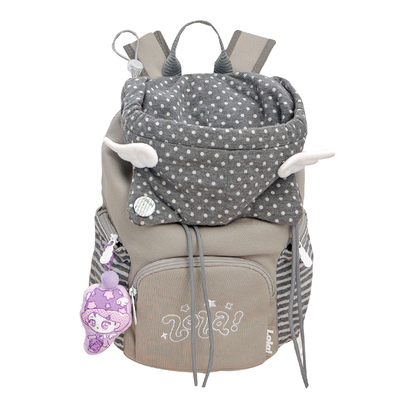 新年礼物LOLA DESIGN轻亚风帽子针织双肩包 韩系大容量轻便小背包