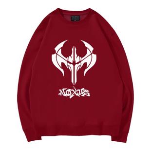 lol联盟游戏周边诺手诺克萨斯标志圆领卫衣男女秋冬宽松加绒衣服