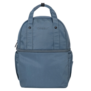 Qminica通勤休闲双肩包女大容量可分层双主袋15.6寸轻便电脑包