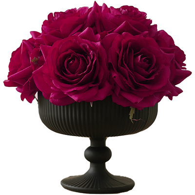 栀美家 法式轻奢玫瑰花仿真花 客厅餐桌花假花装饰品家居桌面摆件