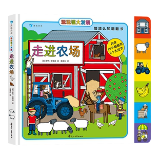 玩玩镇大发现 走进农场 2～6岁幼儿情境认知翻翻书 带领宝宝全方位探索小镇农场 浪花朵朵童书