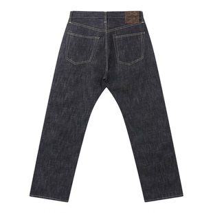 Korakublue/蓝布屋林方亨大战款中高腰宽松直筒赤耳牛仔裤男714KH