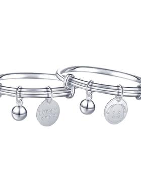 潮宏基幸福婴儿生肖猪银手镯