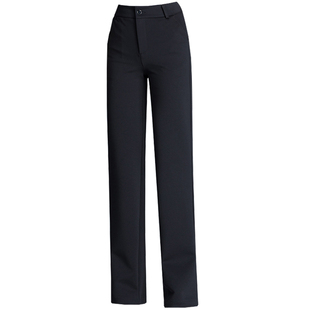 秋冬新款高腰弹力直筒女裤工作裤中年大码长裤加绒加厚可选加长款