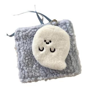 baby ghost少女玩心原创可爱鬼1寸毛绒卡套照片证件照书包挂件ins