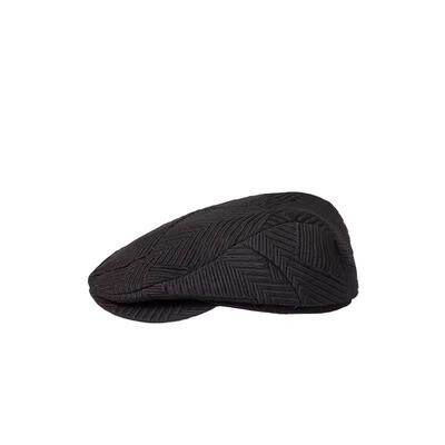 KEYONE日系复古条纹报童帽春夏棉麻透气画家帽小众设计褶皱鸭舌帽