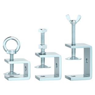 铁镀锌老虎夹子管卡方形u型c型固定夹具夹紧器手拧吊环紧固夹卡子