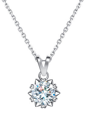 欧芙丽纯银莫桑石钻项链女吊坠