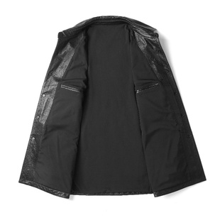 狄斯仑真皮皮衣男士高端中长款秋季商务时尚海宁头层牛皮翻领外套