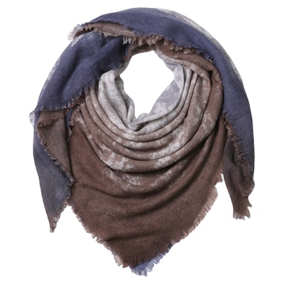 手工复古针织印花纯山羊绒围巾